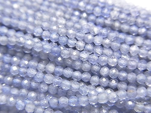 [Video]High Quality! Tanzanite AA++ Faceted Round 2mm 1strand beads (aprx.15inch/37cm)