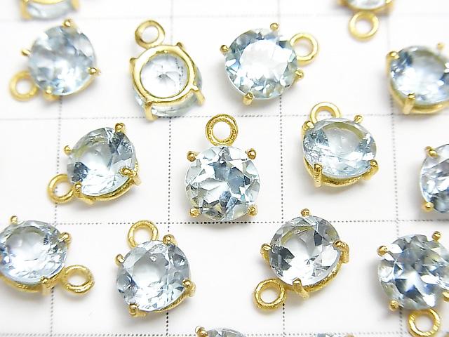 [Video] High Quality Sky Blue Topaz AAA Bezel Setting Round Faceted 6x6mm 18KGP 2pcs $5.79!