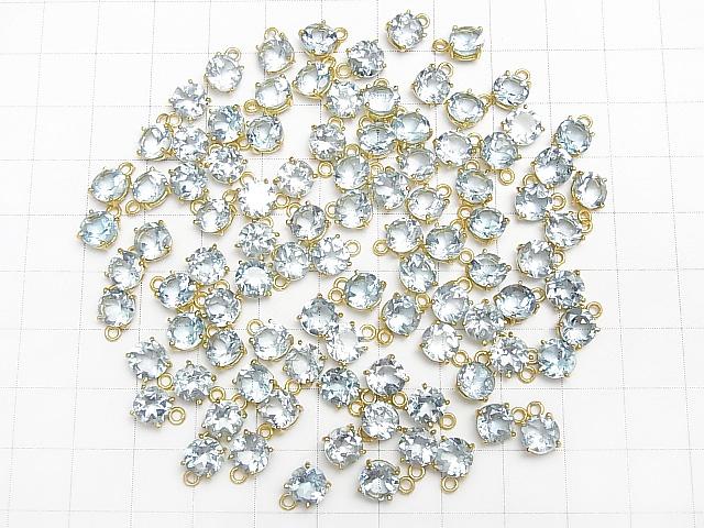[Video] High Quality Sky Blue Topaz AAA Bezel Setting Round Faceted 6x6mm 18KGP 2pcs $5.79!