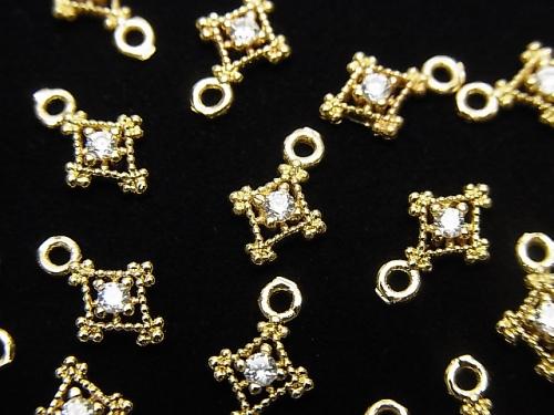 Metal Parts Diamond Charm Gold Color (with CZ) 3pcs $2.99!