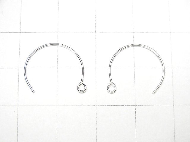 Silver925 Earwire 14x14mm [Pure Silver Finish][18KGP][Rhodium Plated ] 3pairs