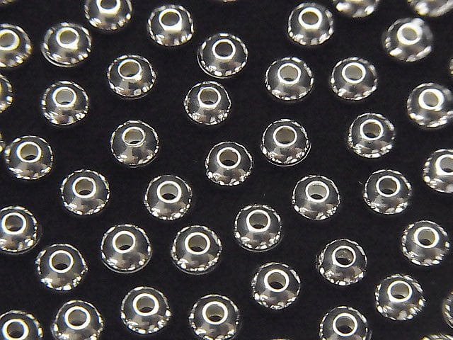 Silver925  Roundel  2.5mm,3mm,4mm Rhodium Plated  20pcs