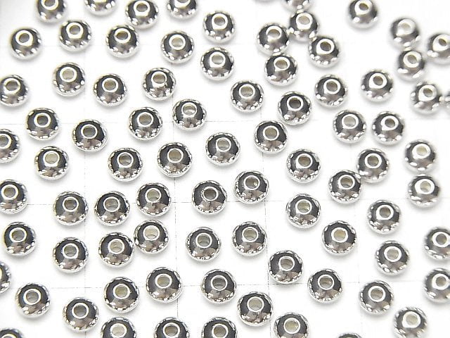 Silver925  Roundel  2.5mm,3mm,4mm Rhodium Plated  20pcs
