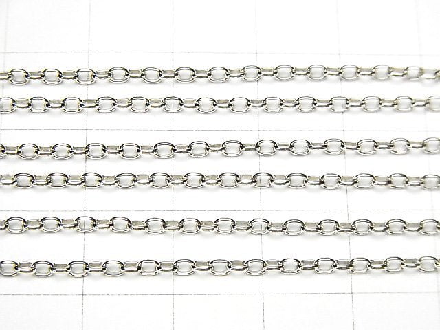 Silver925 Long Rolo Chain Approx 2mm width Rhodium Plated 10cm