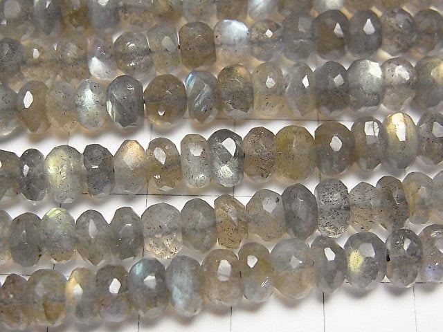[Video]High Quality Labradorite AAA- Faceted Button Roundel half or 1strand beads (aprx.14inch/34cm)