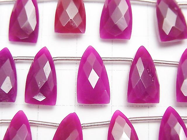 [Video] 1strand $19.99! Fuchsia Pink Chalcedony AAA Deformation Faceted Pear Shape 15x8mm 1strand (8pcs ).