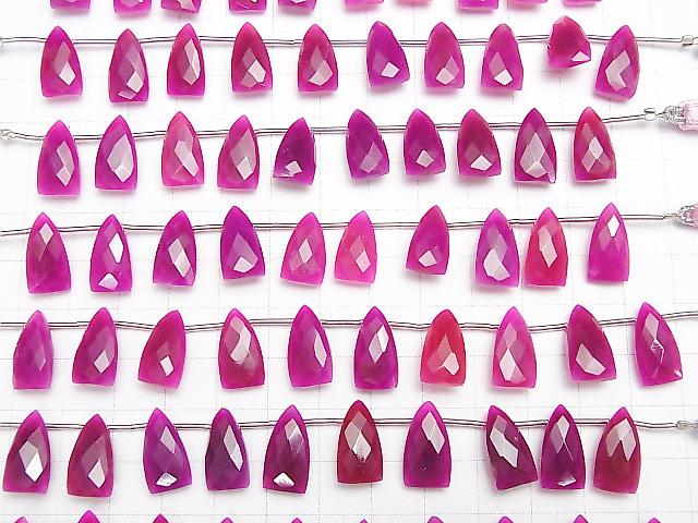 [Video] 1strand $19.99! Fuchsia Pink Chalcedony AAA Deformation Faceted Pear Shape 15x8mm 1strand (8pcs ).