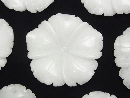 [Video] White Jade Flower 40x40x8mm 1pc $5.79!