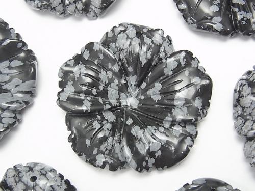[Video] Snowflake Obsidian Flower 40x40x8mm 1pc $5.79!