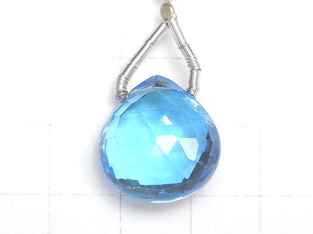 [Video] [One of a kind] High Quality Swiss Blue Topaz AAAA Chestnut Faceted Briolette 1pc NO.75