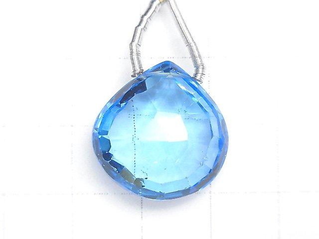 [Video] [One of a kind] High Quality Swiss Blue Topaz AAAA Chestnut Faceted Briolette 1pc NO.77