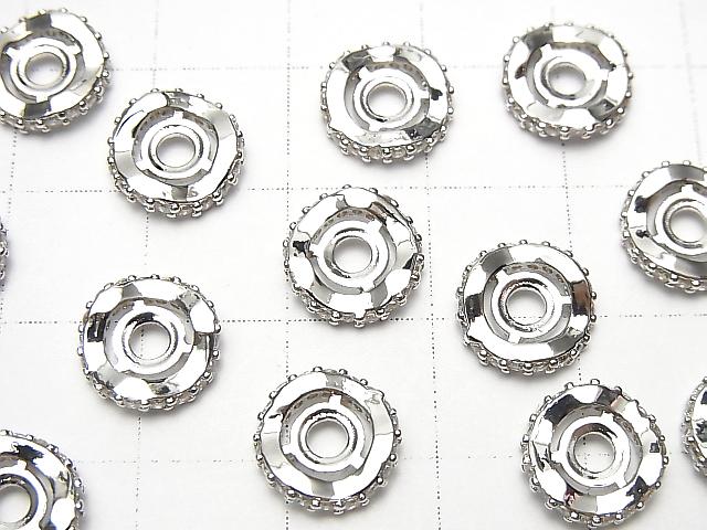 Metal Parts Roundel 9.5x9.5x2.5mm Silver (with CZ) 2pcs $3.79!