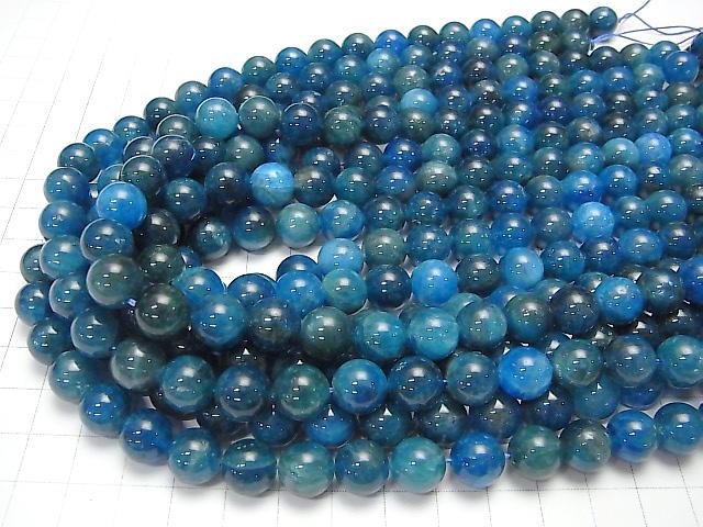[Video] Blue Apatite AA ++ Round 10mm half or 1strand beads (aprx.15inch / 36cm)