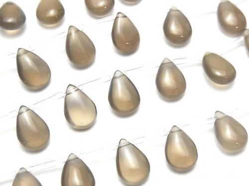 Gray Onyx AAA Pear shape (Smooth) 11x8mm half or 1strand beads (aprx.15inch/38cm)