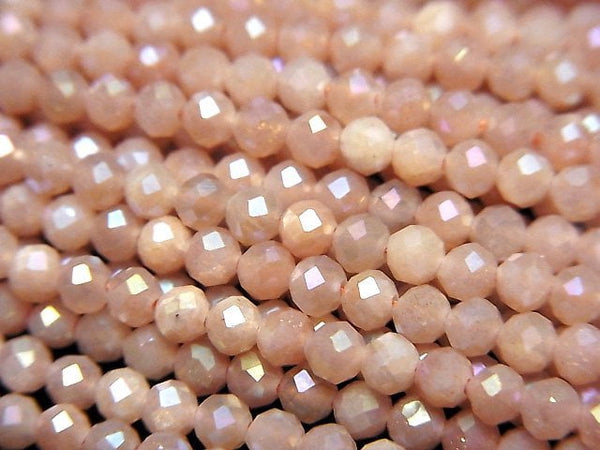High Quality! Orange Moonstone AA++ Faceted Round 3mm coating 1strand beads (aprx.15inch/37cm)