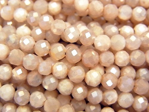 High Quality! Orange Moonstone AA++ Faceted Round 4mm coating 1strand beads (aprx.15inch/36cm)