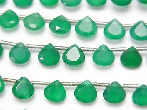 [Video] High Quality Green Onyx AAA Chestnut Faceted 6x6mm 1strand (18pcs ).