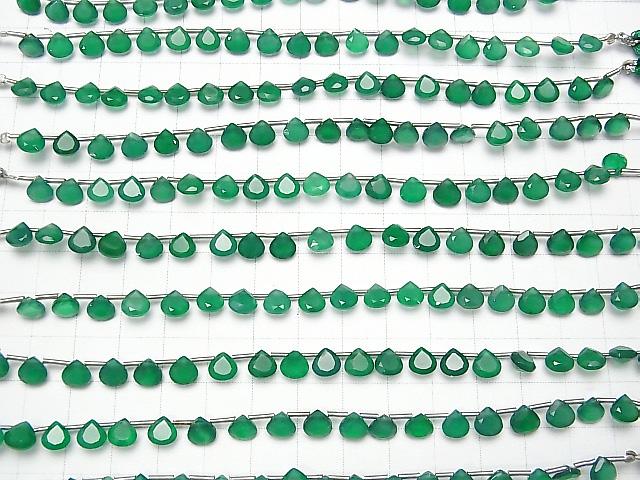 [Video] High Quality Green Onyx AAA Chestnut Faceted 6x6mm 1strand (18pcs ).