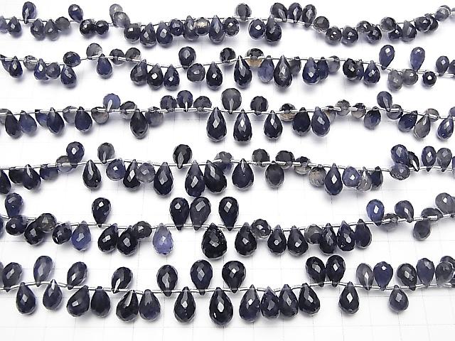 [Video] High Quality Iolite AAA- Drop  Faceted Briolette  half or 1strand beads (aprx.7inch/18cm)
