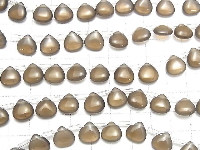 Gray Onyx AAA Chestnut (Smooth) 10x10mm half or 1strand beads (aprx.15inch/37cm)