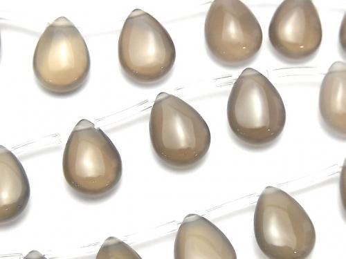 Gray Onyx AAA Pear shape (Smooth) 14x10mm half or 1strand beads (aprx.15inch/37cm)