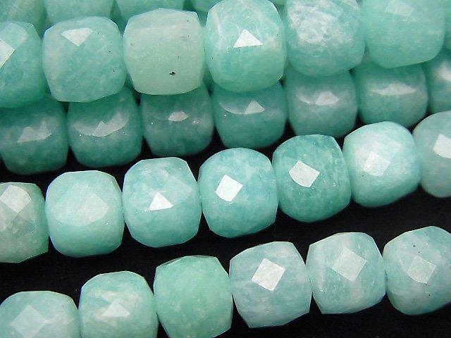 [Video] High Quality! Amazonite AA++ Cube Shape 8x8x8mm half or 1strand beads (aprx.7inch / 18cm)