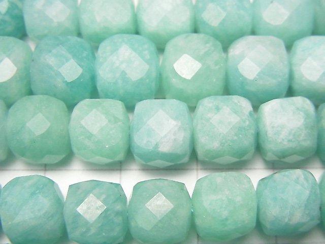 [Video] High Quality! Amazonite AA++ Cube Shape 8x8x8mm half or 1strand beads (aprx.7inch / 18cm)