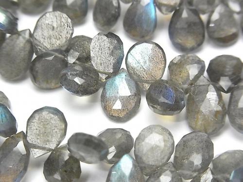 High Quality Labradorite AA++ Pear shape  Faceted Briolette  half or 1strand beads (aprx.8inch/20cm)