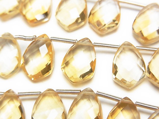 [Video] High Quality Citrine AA++ Deformed Faceted Marquise 12x8mm half or 1strand (18pcs )