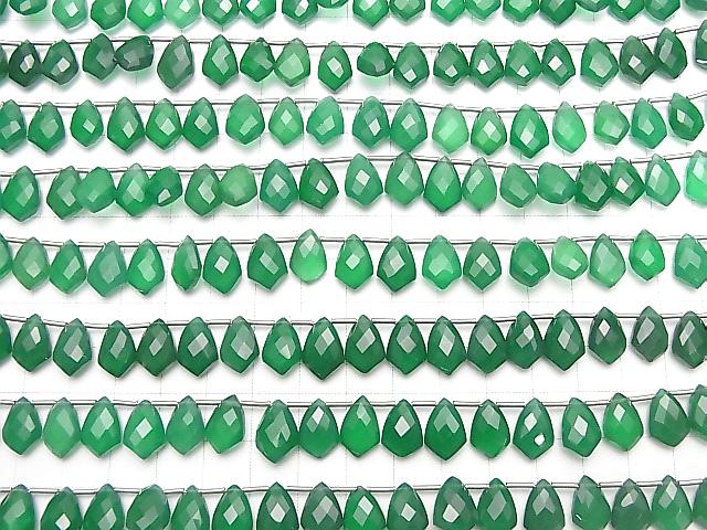 [Video] High Quality Green Onyx AAA Deformation Faceted Marquise 12x8mm half or 1strand (18pcs ).