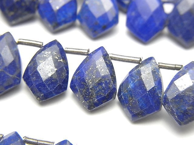 [Video]Lapislazuli AA++ Deformed Faceted Marquise 12x8mm half or 1strand (18pcs )