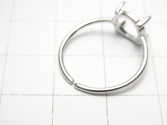 [Video] Silver925 Ring Frame (Prong Setting) Round 8mm Rhodium Plated Free Size 1pc