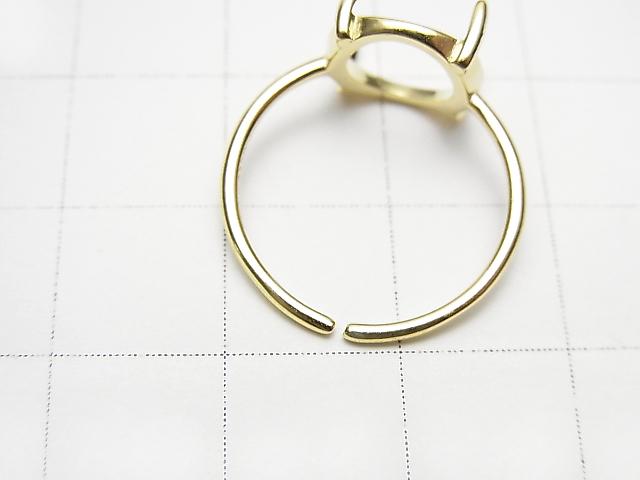 [Video] Silver925 Ring empty frame (claw clip) Round 10mm 18KGP Free size 1pc
