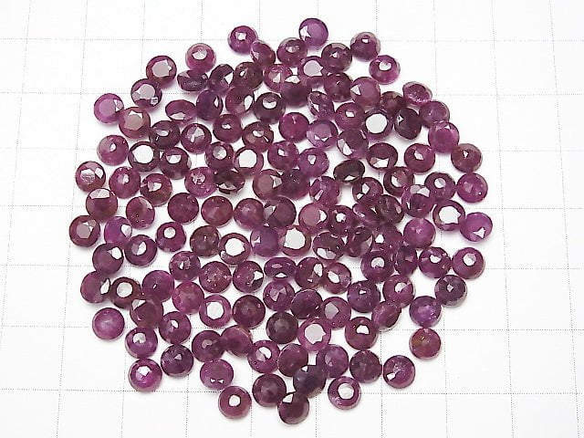 [Video] India Ruby AAA- Loose stone Round Faceted 5x5mm 2pcs