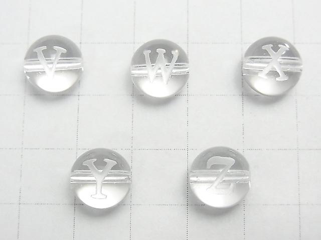 Alphabet (Print) Carving! Crystal AAA Round 10mm [V,W,X,Y,Z] 2pcs $3.79!