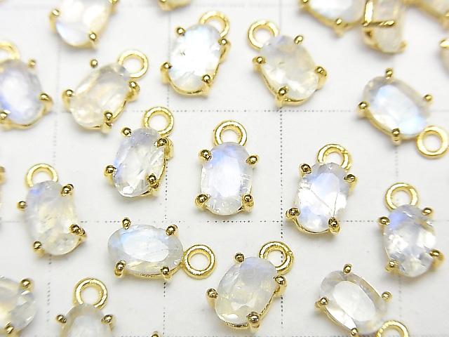 [Video] High Quality Rainbow Moonstone AAA- Bezel Setting Oval Faceted 6x4mm 18KGP 2pcs $7.79!