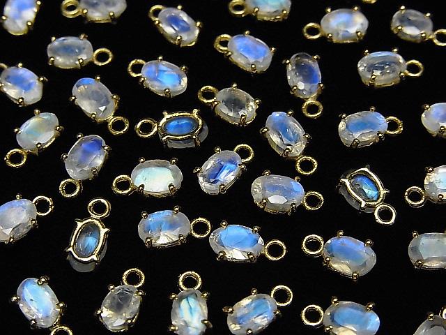 [Video] High Quality Rainbow Moonstone AAA- Bezel Setting Oval Faceted 6x4mm 18KGP 2pcs $7.79!
