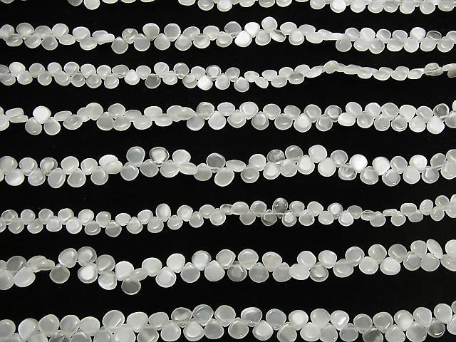 High Quality White Moonstone AAA- Chestnut (Smooth) half or 1strand beads (aprx.8inch/20cm)