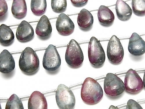 Ruby Inzoisite Pear shape (Smooth) half or 1strand beads (aprx.7inch/18cm)