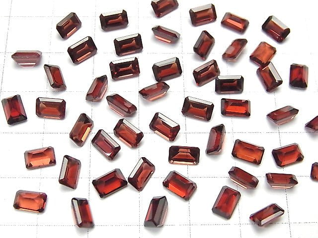 [Video] High Quality Mozambique Garnet AAA Loose stone Rectangle Faceted 6x4mm 5pcs