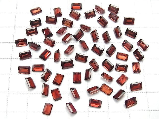 [Video] High Quality Mozambique Garnet AAA Loose stone Rectangle Faceted 6x4mm 5pcs