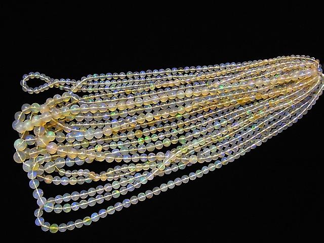 [Video] High Quality Ethiopian Crystal Opal AAA Round 3.5-6.5mm half or 1strand beads (aprx.15inch/38cm)