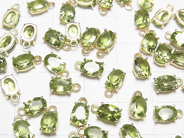 [Video] High Quality Peridot AAA Bezel Setting Oval Faceted 7x5mm 18KGP 2pcs $7.79!