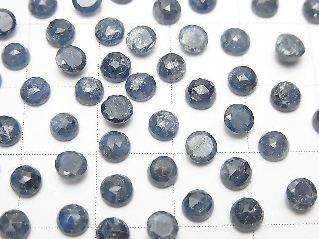 Unheated Blue Sapphire AA++ Round Rose Cut 4x4mm 5pcs