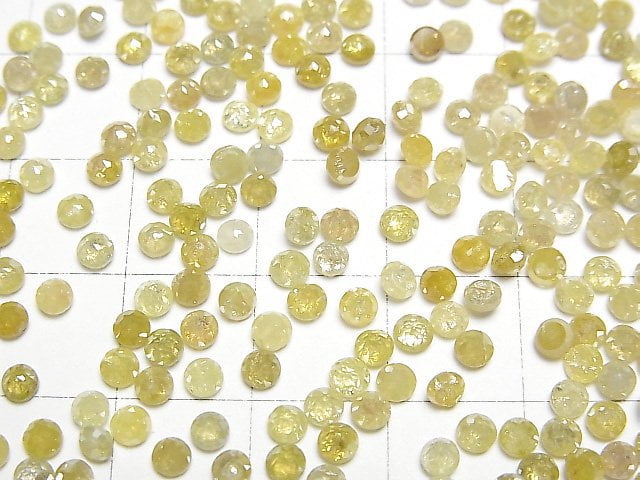 [Video]Yellow Diamond Round Rose Cut 3mm 2pcs