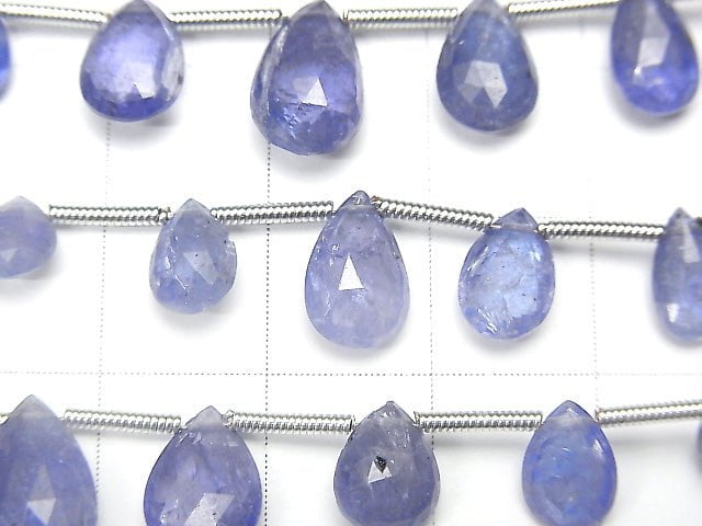 [Video] High Quality Tanzanite AAA- Pear shape Faceted Briolette 1strand (7pcs)