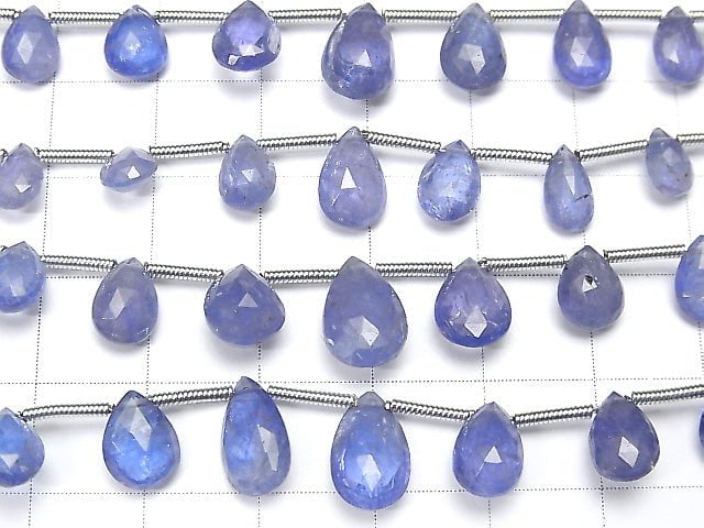 [Video] High Quality Tanzanite AAA- Pear shape Faceted Briolette 1strand (7pcs)