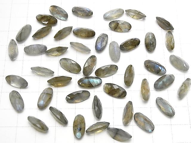 [Video] Labradorite AA++ Undrilled Oval Faceted (Checkered) 12x6mm 5pcs