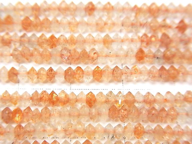 [Video] High Quality! Tanzania Sunstone AA+ Faceted Button Roundel 3x3x1mm 1strand beads (aprx.15inch/37cm)
