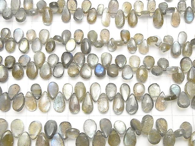 High Quality Labradorite AAA- Pear shape (Smooth)  half or 1strand beads (aprx.7inch/18cm)
